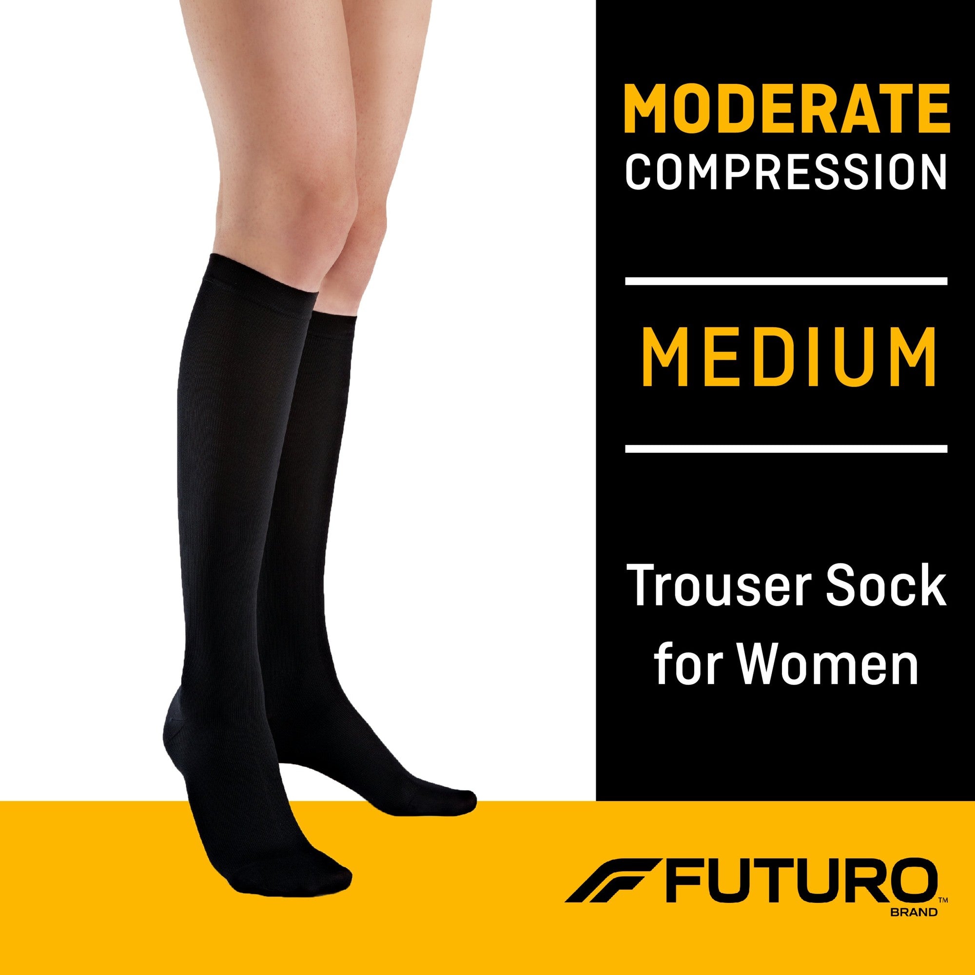 FUTURO Trouser Socks for Women Black - Medium - Bellso
